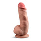 Blush BL-16997 Dr. Skin Plus 7" Girthy Posable Triple Density Dildo With Balls Mocha