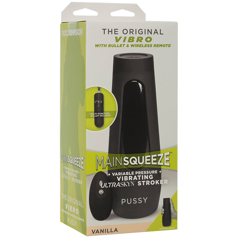 Doc Johnson 5100-05-BX Main Squeeze The Original Vibro Stroker Pussy Vanilla Package Front