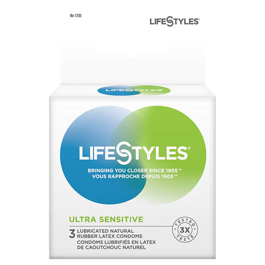 LifeStyles Ultra-Sensitive Condoms 3 Pack Package Front