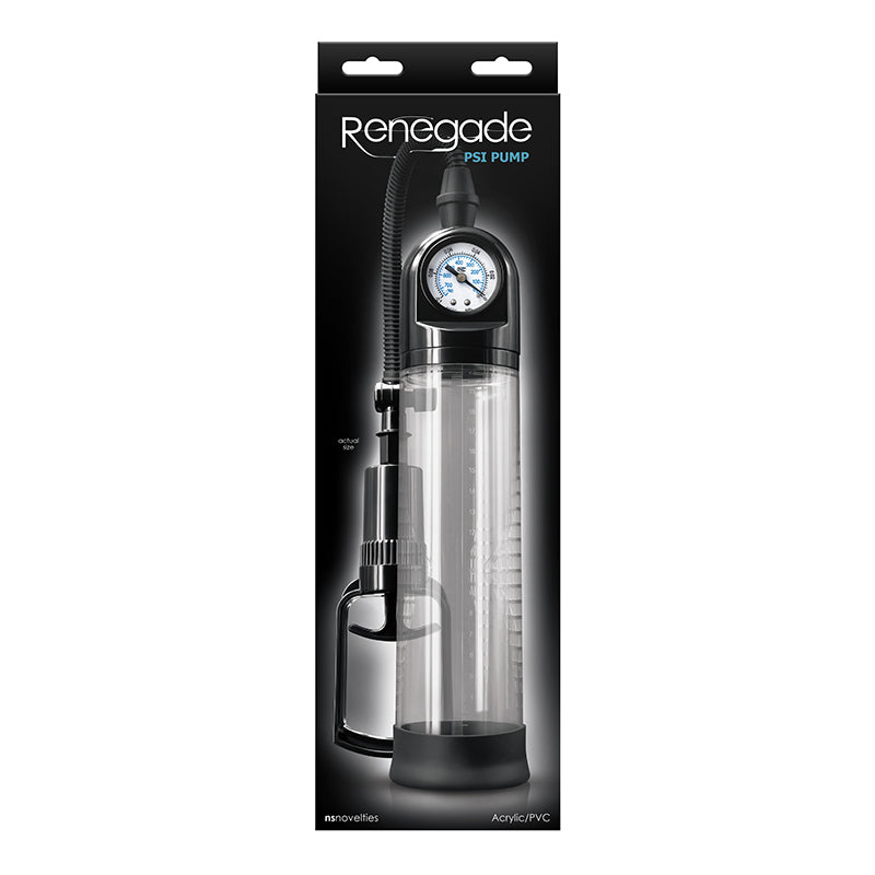 NS Novelties Renegade PSI Penis Pump with Pressure Gauge NSN1124-43 Package Front