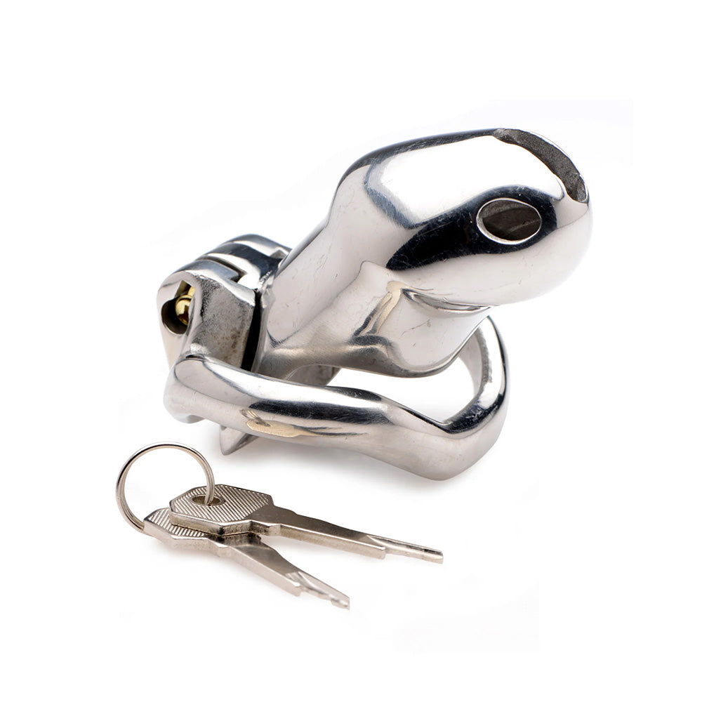 XR Brands AF441 Rikers 24-7 Stainless Steel Locking Male Chastity Cage