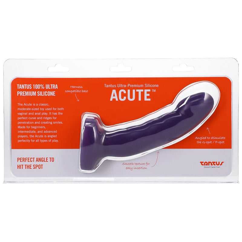 Tantus Acute Silicone Dildo - Midnight Purple