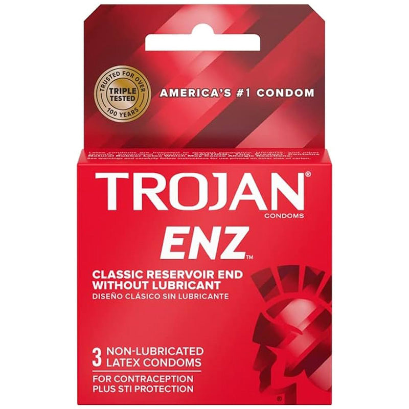 Trojan ENZ Non-Lubricated Condoms 3 Pack