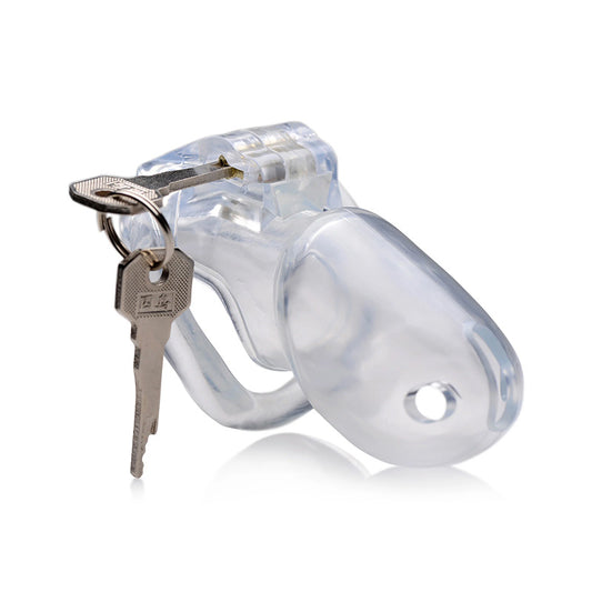 XR Brands AG414-Large Master Series Clear Captor Chastity Cage Large