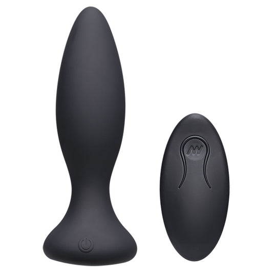 Doc Johnson 0300-01-BX A-Play Vibe Beginner Rechargeable Silicone Anal Plug with Remote Black