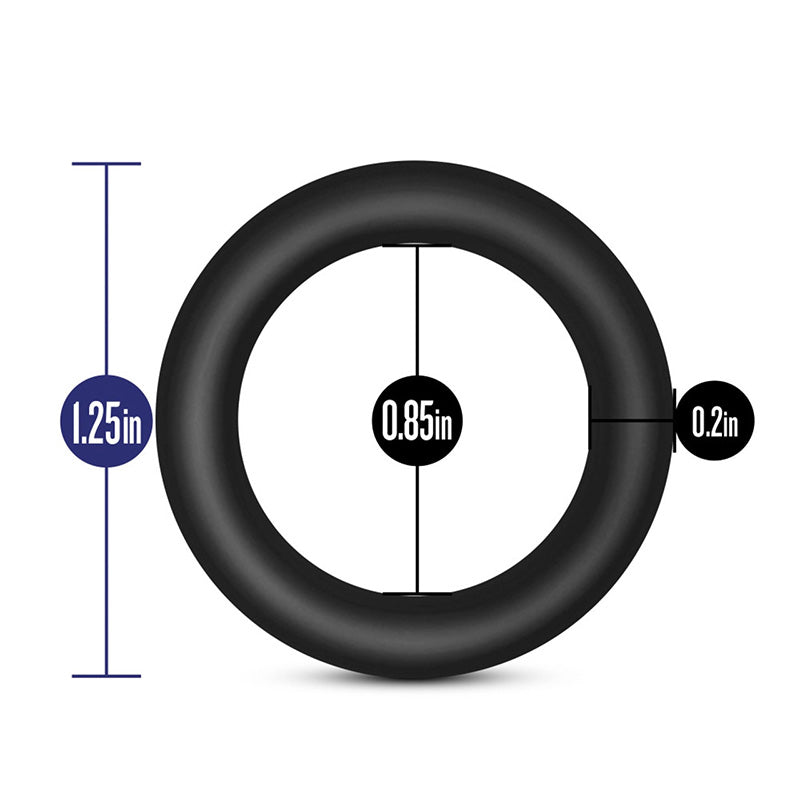 Blush BL-70815 Performance VS2 Pure Premium Silicone Cock Rings - Small - Black Measurements