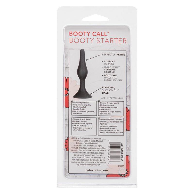 CalExotics SE-0393-05-2 Booty Call Booty Starter Beginner's Plug Black Package Back