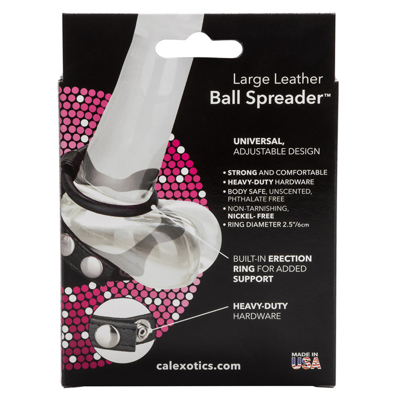 CalExotics  SE-1412-02-3 Large Leather Ball Spreader Package Back