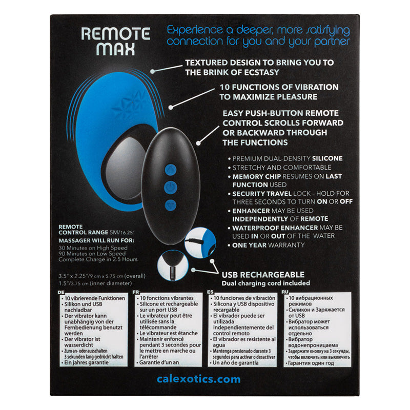 CalExotics SE-1351-05-3 Link Up Remote Max Vibrating Cock Ring Package Back