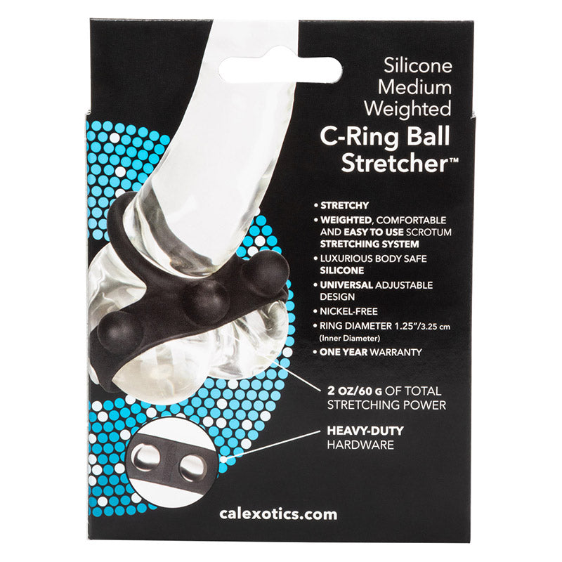 CalExotics SE-1413-55-3 Silicone Medium Weighted C-Ring Ball Stretcher Package Back