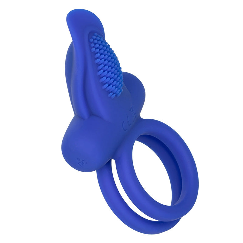 CalExotics SE-1843-15-3 Silicone Rechargeable Dual Pleaser Enhancer Vibrating Cock Ring