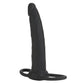 Cal Exotics Silicone Double Rider Black Wearable Cock Ring DP Dildo