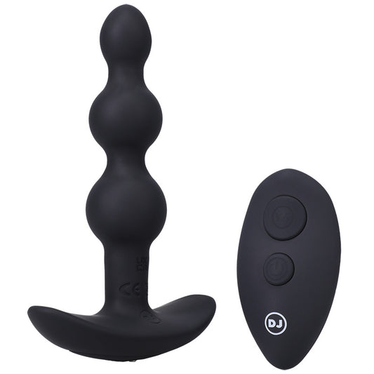 Doc Johnson 0300-17-BX A-Play Beaded Vibe Anal Plug with Remote Black