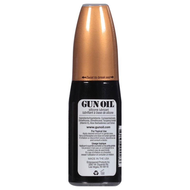 Gun Oil Silicone Lubricant 2 oz 59 ml Bottle Back