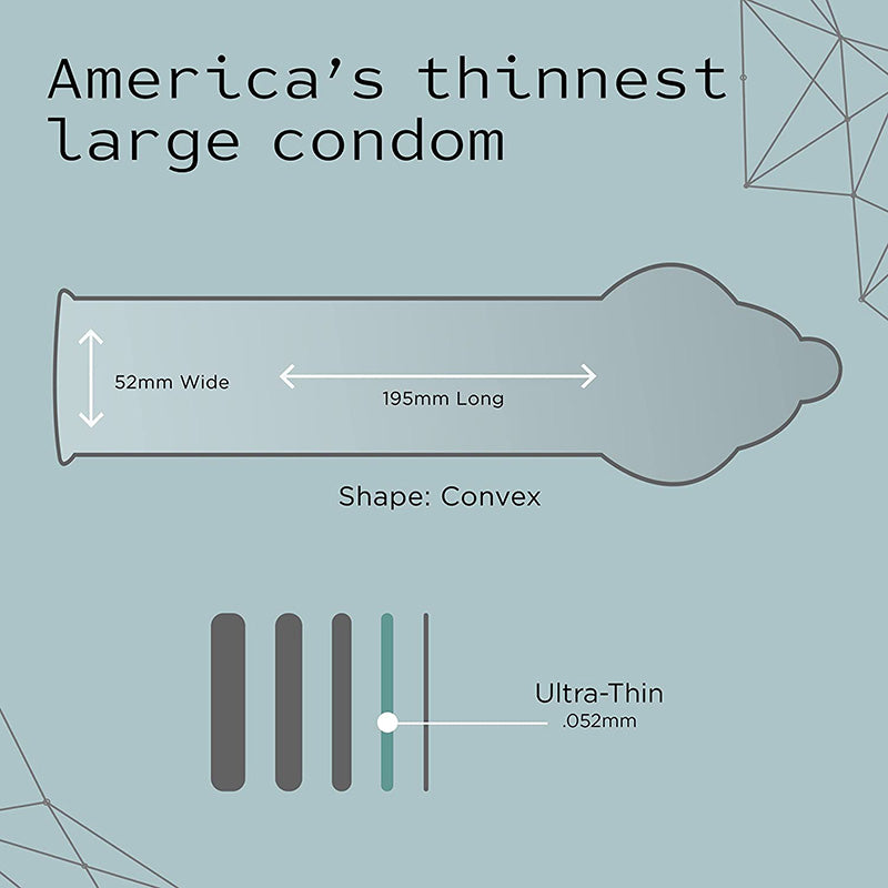 Kimono MicroThin Large Condoms 12 Pack Measurements