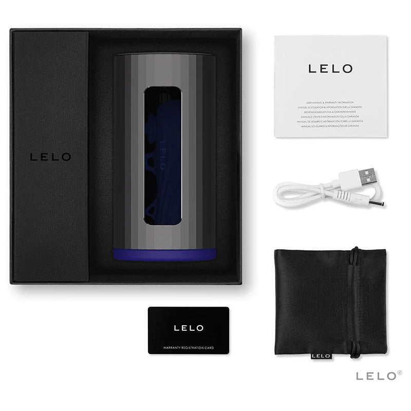 LELO F1S V2X Bluetooth Male Masturbator Blue Package Contents