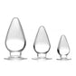 XR Brands AG457-Clear Master Series Triple Cones 3 Piece Anal Plug Set Clear