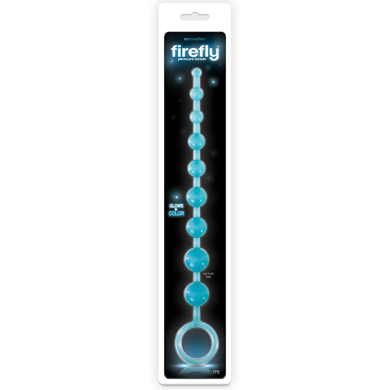 NS Novelties NSN-0489-17 Firefly Pleasure Beads Glow In The Dark Anal Beads - Blue Package