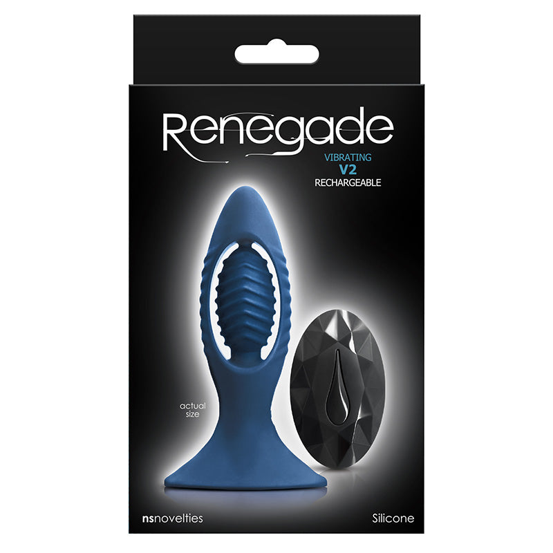 NS Novelties NSN-1103-27 Renegade V2 Vibrating Butt Plug Blue Package