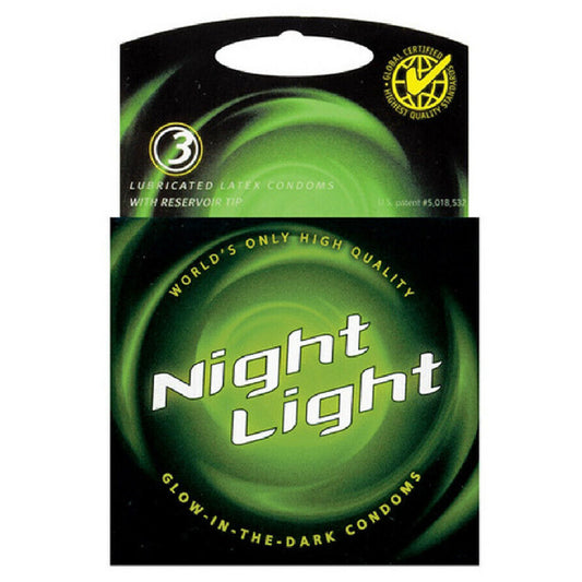 Night Light Glow In The Dark Condoms - 3 Pack