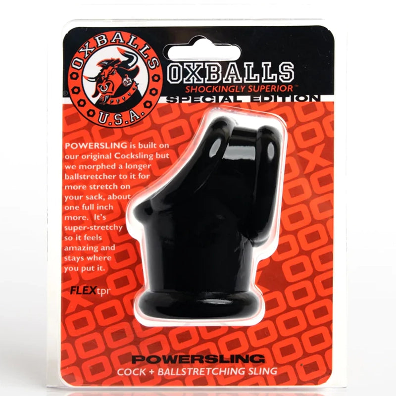 Oxballs OX-3042 Powersling Cocksling with Ballstretcher Black Package Front