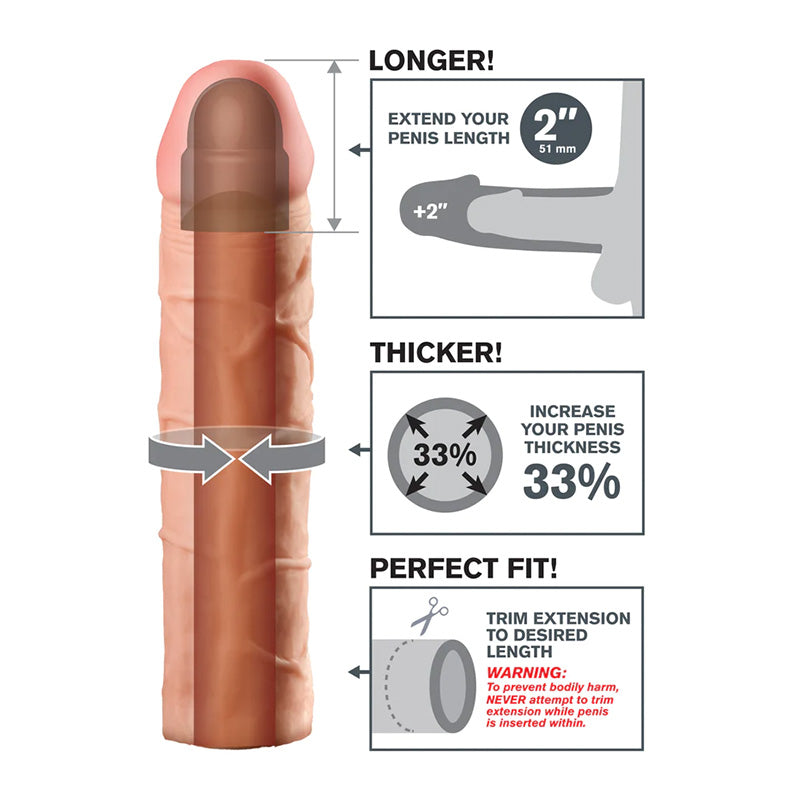 Pipedream PD4111-21 Fantasy X-tensions Perfect 2 Inch Penis Extension Features