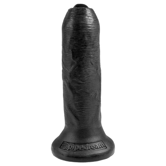 King Cock 6 Inch Uncut Slide-Skin Cock Uncircumcised Foreskin Dildo - Black