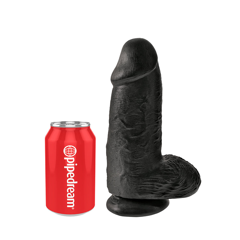 King Cock Chubby Realistic Large 9 Inch Suction Cup Dildo - Black