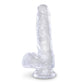 King Cock Clear 6 Inch Cock with Balls Realistic Suction Cup Dildo