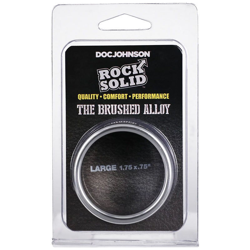 Rock Solid Brushed Alloy Metal Cock Ring - Large Package