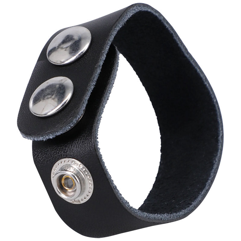 Rock Solid The Leather 3-Snap Adjustable Cock Ring