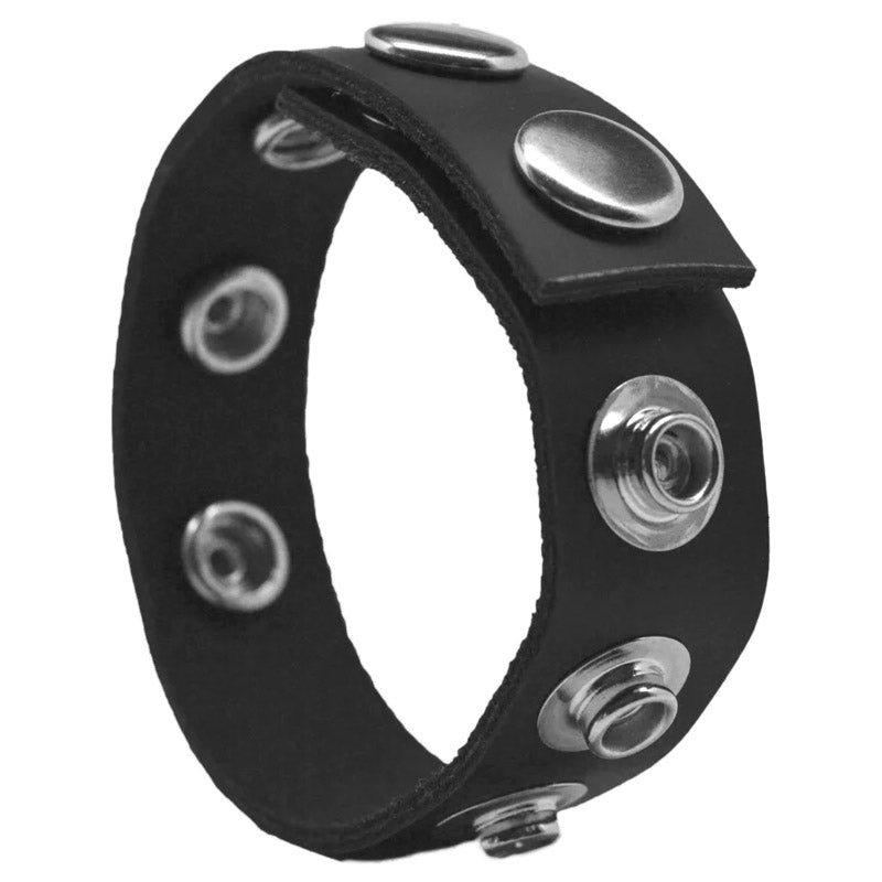 Doc Johnson CSLM500 Rock Solid The Leather 5-Snap Adjustable Cock Ring