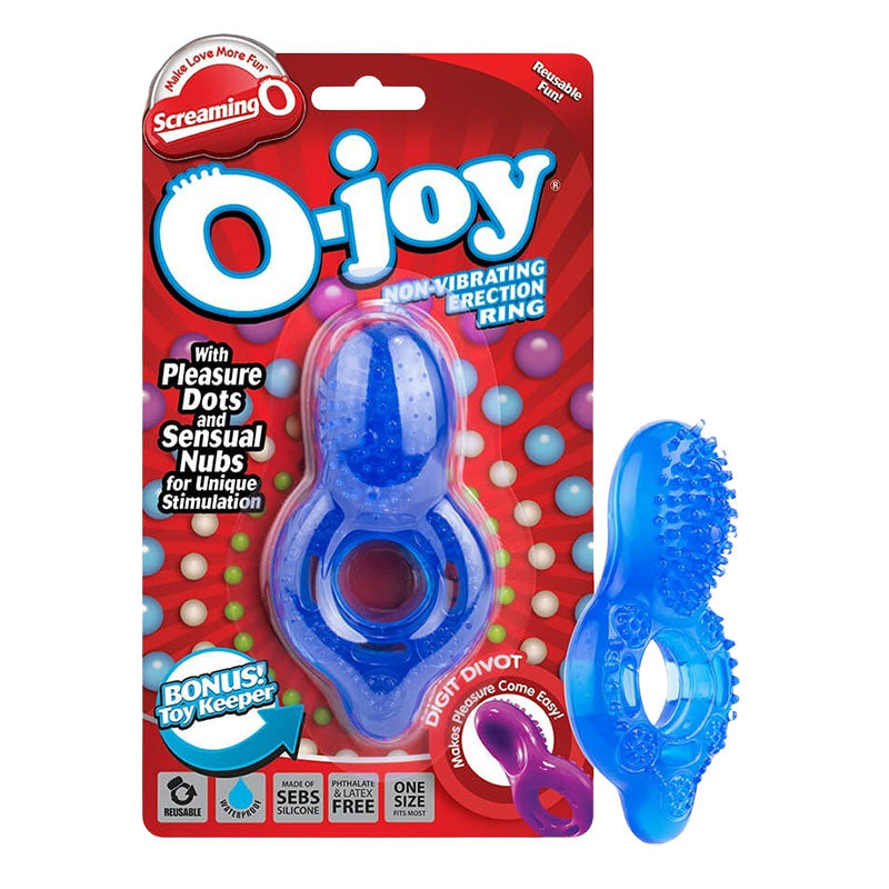 Screaming O O-Joy Textured Cock Ring - Blue Package