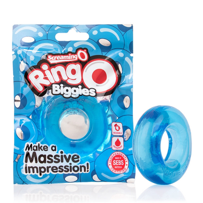 Screaming O RBG-BU-110 Ring O Biggies Cock Ring Blue Package Front