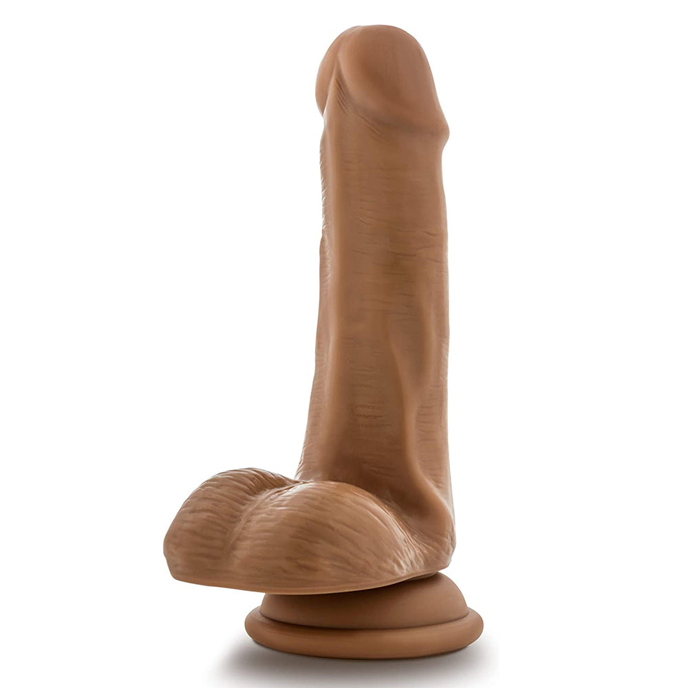 Silicone Willy's Brown 6 Inch Realistic Dildo with Balls and Harness-Compatible Suction Cup Base - Mocha