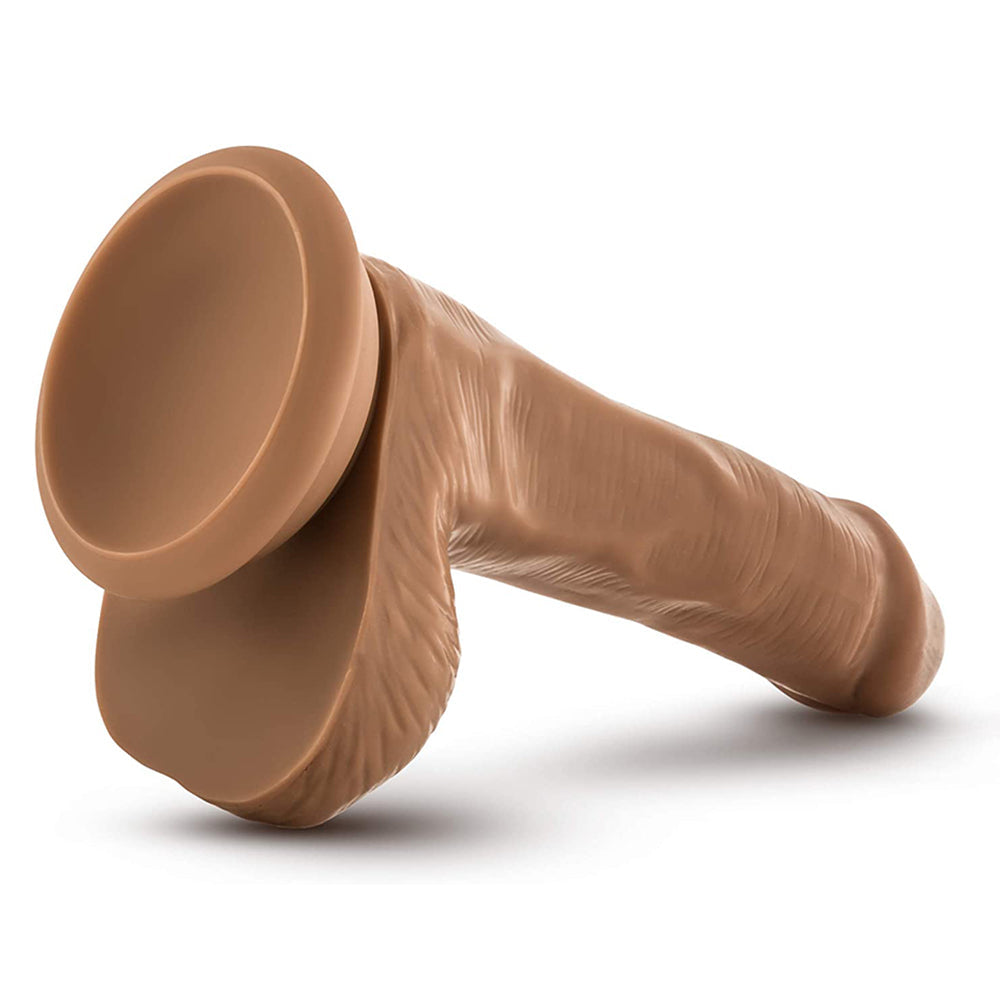 Silicone Willy's Brown 6 Inch Realistic Dildo with Balls and Harness-Compatible Suction Cup Base - Mocha