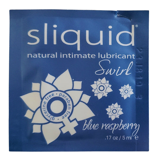 Sliquid Swirl Flavoured Lubricant - Blue Raspberry 5 ml Sample Foil Pack