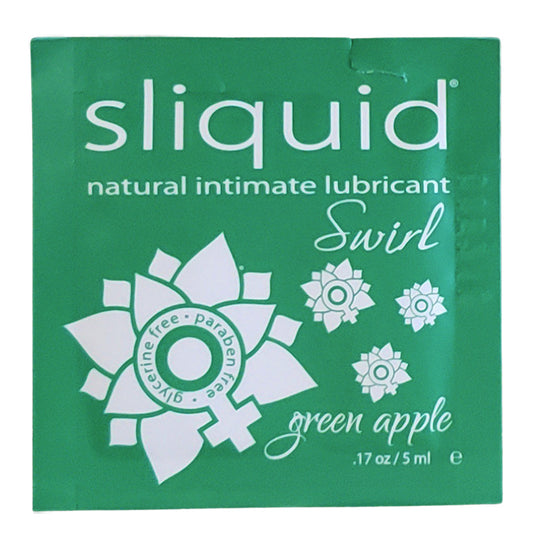 Sliquid Swirl Flavoured Lubricant - Green Apple 5 ml Sample Foil Pack