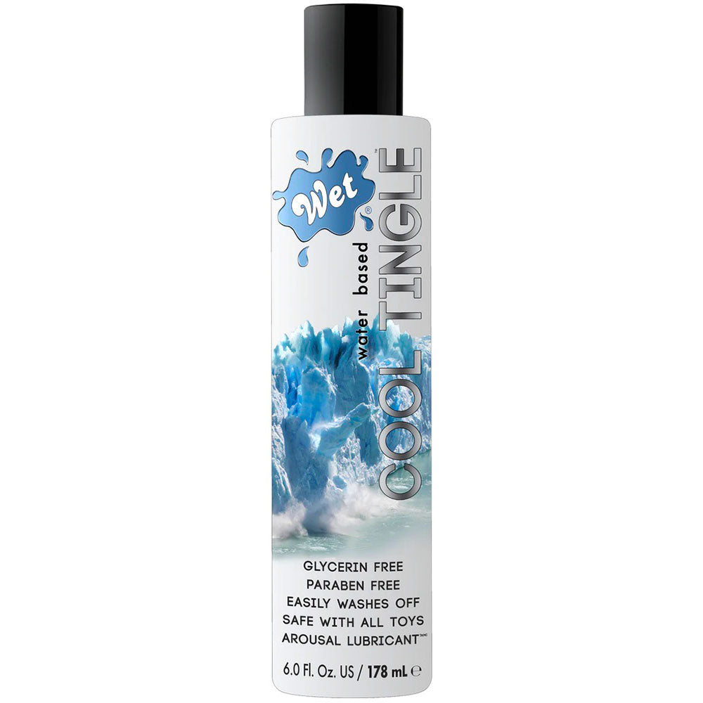 Wet Cool Tingle Water-Based Arousal Lubricant 6 oz 178 ml Bottle