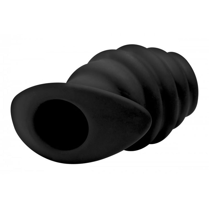 XR Brands AF982-Large Hive Ass Tunnel Silicone Ribbed Hollow Anal Plug - Large