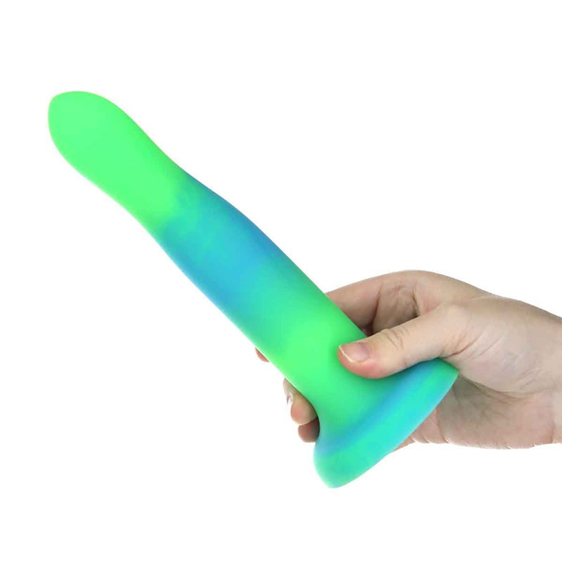 BMS 89614 Rave by Addiction Glow In The Dark Dildo - Blue Green